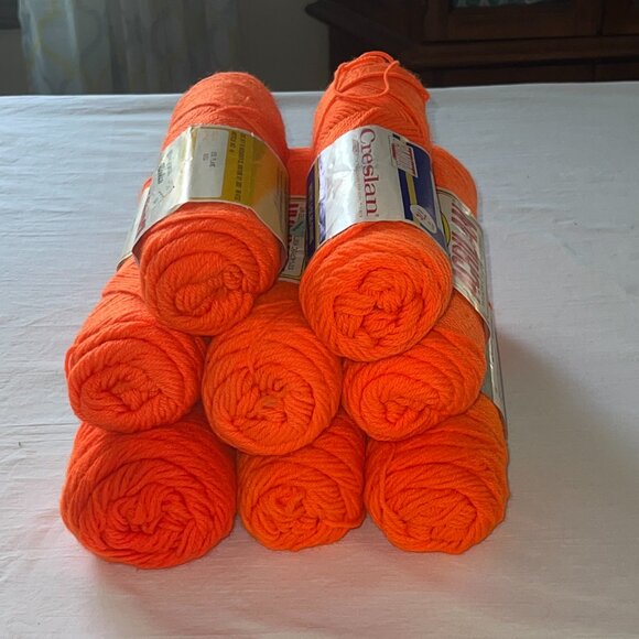 Lot of 8 Flame Pumpkin Halloween orange Yarn Skeins for Knitting Crochet Craft - Picture 6 of 9